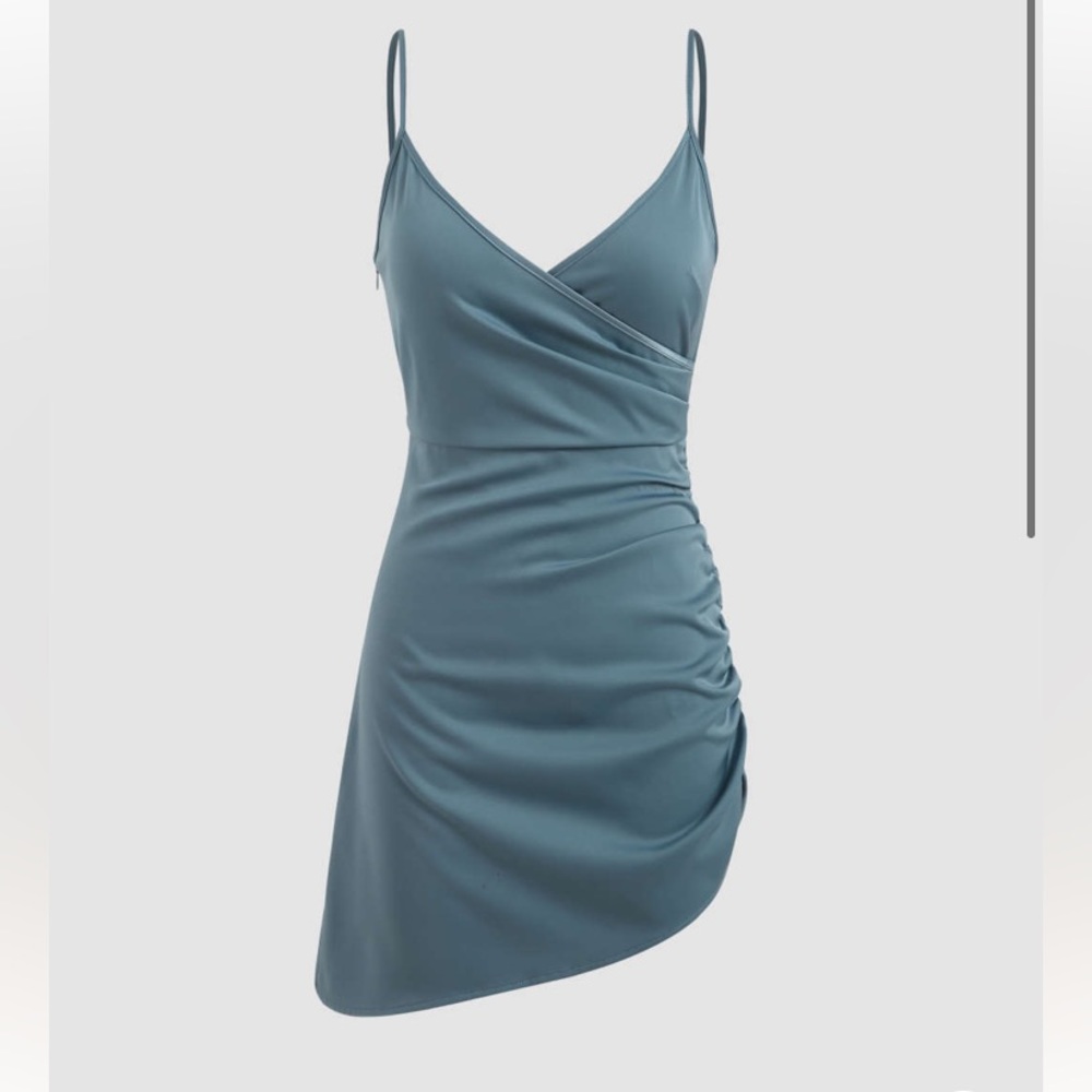 Blue satin dress